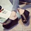 Sandalias de Cuña Nuevas Transfronterizas para Mujer, Pantuflas de Plataforma de Verano con Suela Gruesa, Sandalias de Tacón Alto de una Tira