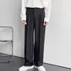 Calça Social Branca Estilo Americano Masculina Sensação de Alto Padrão Calças Retas Soltas Casuais Calças Sociais Versáteis Calças Sociais Tendência
