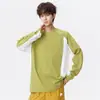 Nueva Camiseta de Manga Larga de Secado Rápido Cálida de Color de Contraste para Deportes al Aire Libre y Ocio Otoño 2026, Camiseta Base Raglán con Doble Cremallera