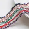 Cuentas sueltas de cristal color AB 6MM Cuentas cuadradas de cristal agujero recto cuerpo plano DIY pulsera de cuentas hecha a mano material de tejido