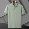 Camisa Polo de Manga Curta para Trabalho, Camisa Fina Personalizada de Seda Gelada de Secagem Rápida, Camisa Masculina Casual Solta de Meia Manga Fabricada em Fábrica