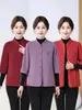 Nova Moda Outono/Primavera Redutora de Idade Roupas Femininas para Mães de Meia-Idade e Idosas Jaqueta Casual Fina de Algodão Manga Longa Roupa de Baixo