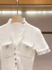 Vestido de verão novo estilo de alta qualidade para mulheres de Shenzhen Nanyou, design inspirado na Chanel, com franjas, modelador de cintura, manga curta para mulheres
