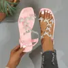 Sandalias Abiertas Transfronterizas Nuevo Comercio Exterior Talla Grande Sandalias Planas de Mariposa para Mujer Estilo Europeo y Americano Sandalias de Playa sin Cierre
