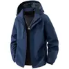 Jaqueta Masculina Nova Outono/Inverno 2026, Jaqueta Espessa à Prova de Vento e Impermeável com Forro de Fleece, Roupas de Trabalho Masculinas