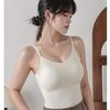 Camisola Explosiva para Mujer Cinturón Almohadilla para el Pecho Base Copa Fija Integrada Uso Interior Espalda Bonita Uso Exterior