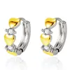 Pendientes creativos de corazón a corazón con hebilla en forma de corazón, pendientes tipo botón, pendientes tipo botón, personalidad de temperamento, pendientes tipo botón con hebilla en forma de corazón de melocotón, pendientes sencillos de amor en forma de corazón.