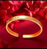 Pulsera de oro antigua patrimonial, pulsera de oro arena, pulsera femenina de paz auspiciosa, moda simple, pulsera abierta, pulsera de fábrica al por mayor
