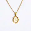Collar de acero inoxidable para mujer con 26 letras inglesas, colgante de moda europea y americana, joyería al por mayor transfronteriza de Amazon