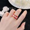 Anillo de joyería Art Deco de diseño personalizado a la moda, ligero, de lujo, con incrustaciones de circonita, color vintage, tesoro, caramelo, para mujer.