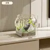 Aquário pequeno de mesa para uso em escritório, aquário transparente para tartarugas, plástico para atacado, aquário de peixes dourados durável e inquebrável
