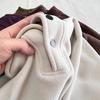 Sudaderas Cálidas Engrosadas para Mujer Sudadera de Terciopelo Australiano con Botones de Remache Chaqueta Casual de Invierno para Mujer con Cuello Alto y Manga Larga