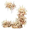 Decoração de casamento arranjo de parede de flores artificiais na cor champanhe fundo de palco placa KT arranjo de chão flores artificiais