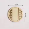 Ímã de Geladeira DIY Bordado Dai Festival do Meio Outono Ímã de Geladeira Artesanal Acessórios Ímã de Geladeira Redondo de Madeira DIY Moldura de Madeira 10 Peças