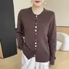 Cárdigan de botones retro dulce y colorido transfronterizo para mujer, suéter corto de punto de color caramelo para otoño e invierno, holgado y ligero fabricante