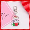 Pingente de Placa de Texto Acrílico de Dupla Face de Natal Fofo Árvore de Natal Papai Noel Pingente de Bolsa Chaveiro Pequeno Presente
