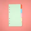 Papel divisorio accesorios para páginas divisoras de página cuaderno de colores A6 índice de clasificación de páginas agujeros planificador de hojas sueltas 6 artículos predeterminados