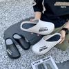 Pantuflas Baotou para hombre, de suela gruesa, antideslizantes, para exteriores, informales, para playa, sin tacón
