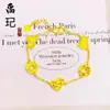 Pulsera de calabaza mariposa oro antiguo de alto color láser tienda de oro con joyería flash nicho lujo cuatro hojas