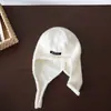 Gorro de punto fino para niños, estilo coreano, cálido sombrero de lana para otoño e invierno, elegante gorro para la cabeza de bebé, moderno sombrero con protección para las orejas de bebé