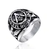 Venta caliente de AliExpress anillo masónico de acero inoxidable europeo y americano anillo de acero inoxidable chapado al vacío venta al por mayor