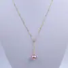 Colar Pingente Colar 9-11mm Prata 925 Pérola de Água Doce Redonda Brilhante Pingente Único Feminino Ajustável em Forma de Y