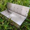 Caja de Humo de Acero Inoxidable Herramientas para Barbacoa para Camping al Aire Libre Caja Cuadrada para Tocino Caja para Carbón Especias Cigarrillos Caja para Tocino de Madera de Frutal