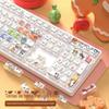 Pudim de Leite de Pele Dupla Pbt Sublimação Térmica Lado Transparente Temático de Luz Teclado Mecânico Keycaps Conjunto Completo Keycaps Pokemon