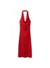 Amazon cross-border comércio exterior 2024 outono e inverno novo temperamento europeu e americano moda veludo textura midi pendurado pescoço vestido