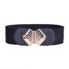 Nuevo Cinturón de Mujer Moda Pedrería Incrustada Decorativo Hebilla Metálica a Cuadros Elástico Cintura Elástica Accesorios de Cinturilla Pequeña