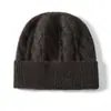 Chapéu de tricô de cashmere para homens e mulheres, design jacquard espessado, adequado para outono e inverno, chapéu quente para pais e idosos, gorro, chapéu slouchy
