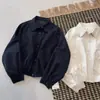 Novedad otoño temprano 2026, camisa de moda estilo coreano para mujer, con cuello de solapa, manga larga, holgada y favorecedora, top versátil, estilo vintage boyfriend