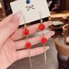Brincos de borla de pérola de gota de água longa moda Coreia do Sul Brincos de temperamento de personalidade de gancho de orelha de celebridade da Internet para mulheres