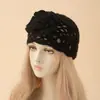 Elegante gorro de ganchillo tridimensional hecho a mano estilo japonés para mujer, dulce gorro de lana tejido para otoño e invierno, gorro pullover moderno y elegante