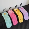 Meias de cano médio para meninas para outono e inverno com tema divertido de peixe-palhaço, design fofo de desenho animado para crianças e pré-adolescentes