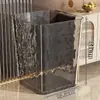Inodoro de alta gama gran capacidad cubo nuevo lujo ligero 2025 cubo de basura doméstico dormitorio sala de estar cocina transparente