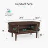 Mesa de centro ovalada de pie para interiores para apartamentos pequeños, mesa de almacenamiento moderna simple, mueble creativo y versátil para sala de estar