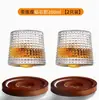 Vaso Rotatorio para Whisky Famoso en Internet, Vaso de Cristal Engrosado para Uso en Casa y Bar, Vaso para Cócteles y Bebidas Frías al por Mayor