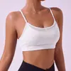 Sujetador Deportivo de Malla con Tirante Fino para Mujer Cuello en U Tacto Nude Camiseta sin Mangas de Yoga Acolchado Reafirmante Bra de Fitness Transfronterizo Uno
