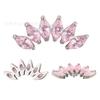 Joyería para perforación corporal de aleación de titanio ASTM F-136 Crown cattle color Zircón engastado ojo de caballo aretes labiales tipo stud punto