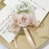 Art Accord 365 Suministros para Bodas Banquete Flor de Simulación para Invitados Ramillete para el Novio Flor de Mano Serie Champagne