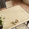 Porta-copos quadrado com estampa de couro retrô americano para sala de estar, mesa de jantar, mesa de centro, toalha de mesa à prova d'água, à prova de óleo, resistente ao calor, personalizável