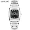Reloj de Pareja con Correa de Acero con Incrustaciones de Diamantes LONGBO Productos Genuinos Explosiones de Comercio Exterior Sencillo Casual Resistente al Agua Reloj de Cuarzo para Hombre y Mujer