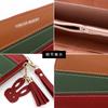 Carteira Simples Feminina Estilo Coreano Longa com Zíper com Combinação de Cores em Couro Carteira da Moda Porta-Moedas Porta-Cartões Bolsa de Mão