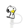 8-10mm Nova Tampa de Canudo Snoopy Plugue de Canudo Tampa de Poeira Desenho Animado Acessórios para Canudo Borracha Macia Cobertura de Poeira Reciclável