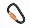 Mosquetón Engrosado y Reforzado en Forma de D de 8 cm con Tuerca de Rosca para Tienda de Campaña, Gancho Portátil para Colgar, Clip para Mochila de Aleación de Aluminio con Tuerca