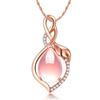 Collar de cristal rosa moda Corea del Sur oro rosa piedra hibisco topacio colgante para mujer colgante una generación de cabello
