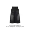 Pantalones Vaqueros Cortos de Cintura Alta Estilo Americano para Primavera y Verano, Shorts Rectos Holgados de Lavado Vintage Adelgazantes, Pantalones Cortos de Pierna Ancha