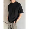 Camiseta Negra de Manga Corta para Hombre, Estilo Veraniego Nuevo, Algodón Mamba Capa de Aire, Estilo Americano, Parches, Marca Sencilla y de Moda con Acabado de Alta Gama y Estilo Fresco