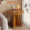 Mesa de Chá Redonda Pequena Estilo Wabi-Sabi Novo Modelo 2026 para Apartamentos Pequenos, Sala de Estar, Mesa Lateral de Varanda, Rack de Armazenamento